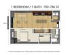 1 BD 1 BA Floor Plan 1 BD 1 BA Floor Plan